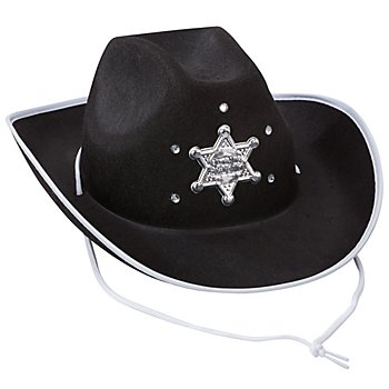Chapeau de cowboy 'shériff' pour enfants, noir