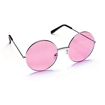 Brille 'Hippie', 6 cm Ø, rosa