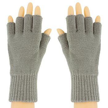 Strick-Handschuhe, hellgrau