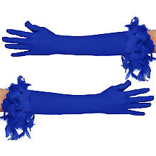 Handschuhe Glamour lang, royalblau