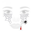 Face-Art-Tattoo "Spinnennetz"