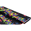 Tissu coton à impression numérique "jeu" de la série "Ria", noir/multicolore