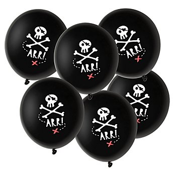 Ballons 'pirate', Ø 30 cm, 6 pièces