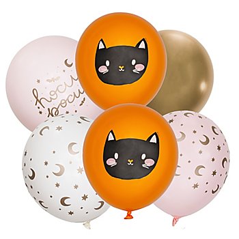 Luftballons 'Halloween-Katze', 30 cm Ø, 6 Stück