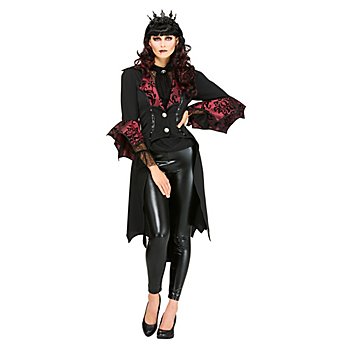 Mantel 'Vampirin' für Damen, schwarz/rot