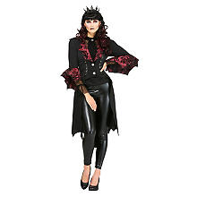 Mantel 'Vampirin' für Damen, schwarz/rot