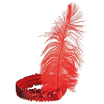 Haarband 'Feder', rot