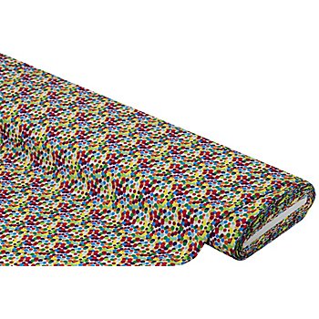 Tissu polyester « confettis », blanc/multicolore