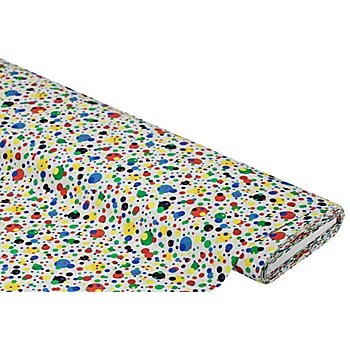 Tissu coton à impression numérique « confettis », blanc/multicolore, de la série Ria