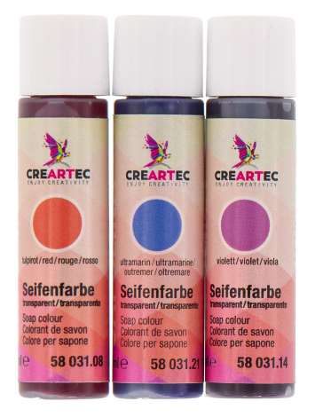 Set de colorants pour savon, rouge/violet/bleu  acheter en ligne sur  buttinette - loisirs créatifs
