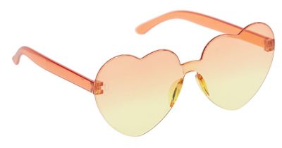 Brille 'Herz', orange/gelb