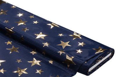 Elastik-Jersey mit Foliendruck 'Sterne', blau/gold