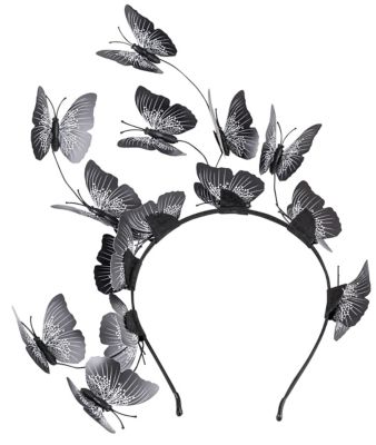 Haarreif 'Schmetterlinge', schwarz