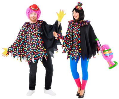 buttinette Poncho 'Clown', noir/coloré
