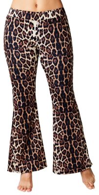 Leggings évasé 'Léopard', noir/marron