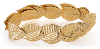 Stirnband 'Lorbeerblätter', gold