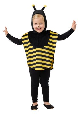 buttinette Kinder-Poncho Biene, schwarz-gelb