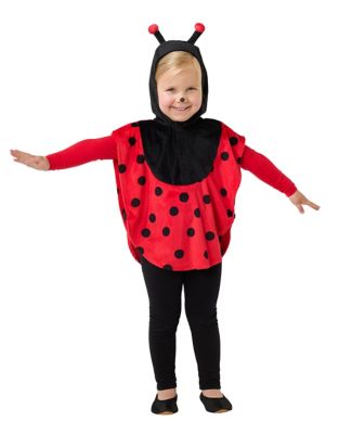 buttinette Kinder-Poncho Marienkäfer, rot-schwarz