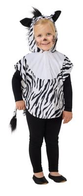 buttinette Kinder-Poncho Zebra, schwarz-weiß