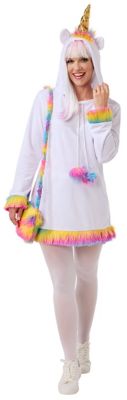 Robe 'licorne', blanc/multicolore