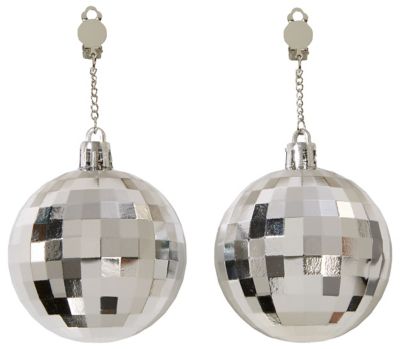 Ohrclips 'Disco', silber