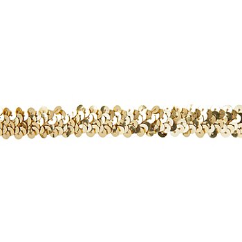 Galon à paillettes, or, élastique, 20 mm, 3 m