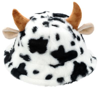 Chapeau bob 'vache', noir/blanc