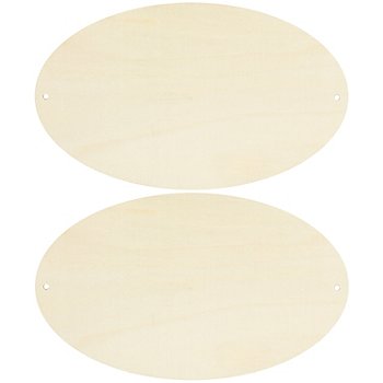 Panneaux en bois, ovale, 21 x 13 cm, 2 pièces