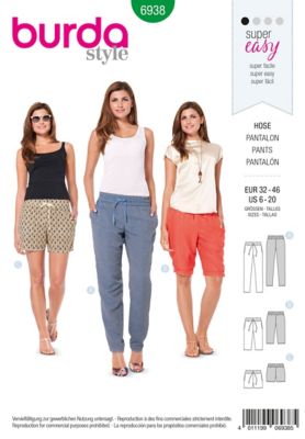 Patron Burda 9302 Pantalon fille léger à coulisse élastiquée ou