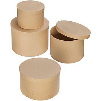 Boîtes rondes XXL en carton, 21- 30 cm Ø, 4 pièces