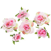 Boutons de rose artificiels, rose, 1 - 2,5 cm Ø, 27 pièces