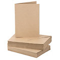 Cartes doubles et enveloppes en papier recyclé, marron, A6/C6