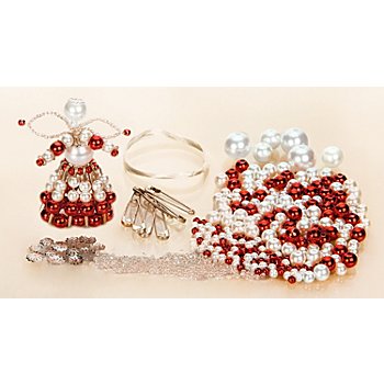 Bastel-Set 'Perlenengel', rot-weiß