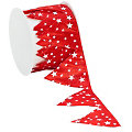 Stoffband Ziehstern "Sterne", rot-weiß, 5 cm, 2,5 m