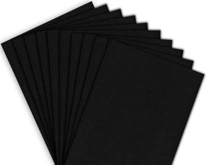 50 Feuilles de Papier en Noir - Feuille Noire Cartonnée - Papier