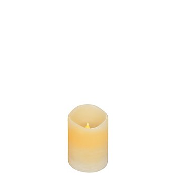 LED Kerze aus Echtwachs, mit Timer, creme, 10 x 7,5 cm
