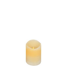 Bougie LED en cire véritable, avec minuterie, crème, 10 x 7,5 cm