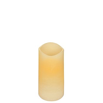 Bougie LED, 14 x 7,5 cm Ø, crème, avec minuterie