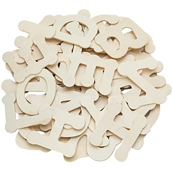 Lettres en bois, de A - Z, 6 cm, 52 pièces