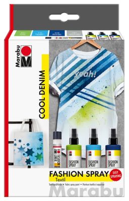 Peinture à vaporiser pour Textile clair - Bleu Marine MARABU