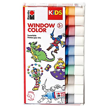 Marabu KIDS Set de peintures Window Color, couleurs de base