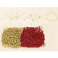 Kit créatif "étoiles en perles", rouge/or, 5 pièces