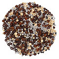 Set de perles en bois, marron-argenté, 80 g