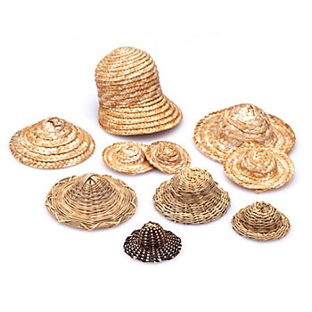Set de mini chapeaux de paille, 4 - 10 cm, 10 pièces
