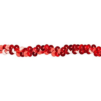 Elastik-Paillettenband, rot, Breite: 10 mm, Länge: 3 m