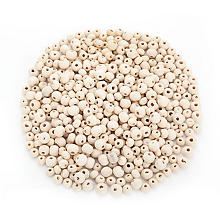 Perles en bois, écru, 6–8 mm Ø, 50 g