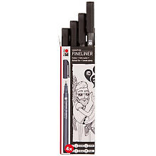 Graphix Fineliner, schwarz, 4 Stifte