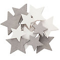 Motifs déco « étoiles », blanc/gris, 4&ndash;6 cm, 12 pièces