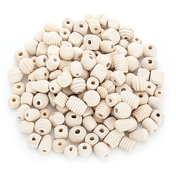 Perles en bois brut, 5–20 mm, 500 g