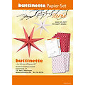 buttinette Kit créatif en papier "étoiles", rouge/blanc, 3 étoiles